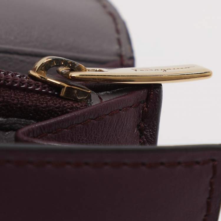 Pre Owned Salvatore Ferragamo Gancini Purple Leather Continental Wallet