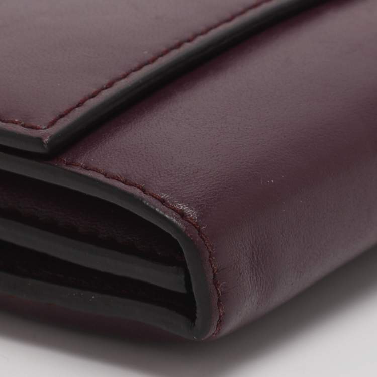 Pre Owned Salvatore Ferragamo Gancini Purple Leather Continental Wallet