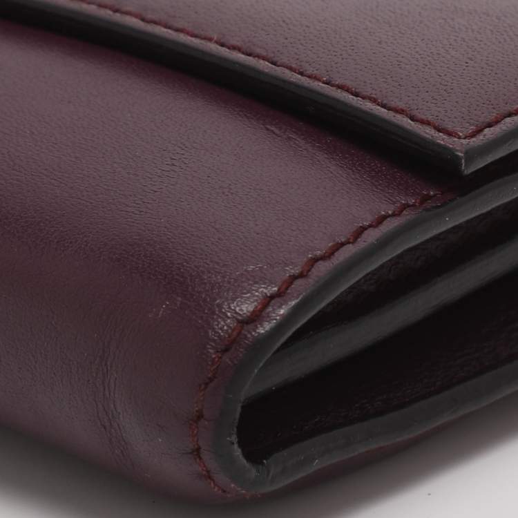 Pre Owned Salvatore Ferragamo Gancini Purple Leather Continental Wallet