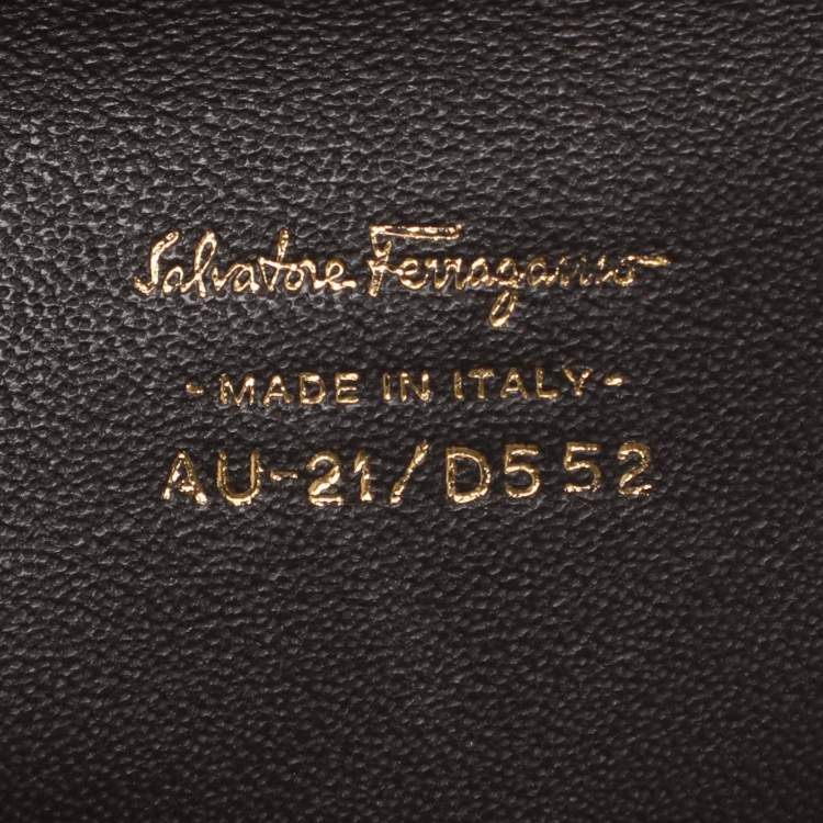 Pre Owned حقيبة يد سالفاتوري فيراغامو مارلين جلد كحلية