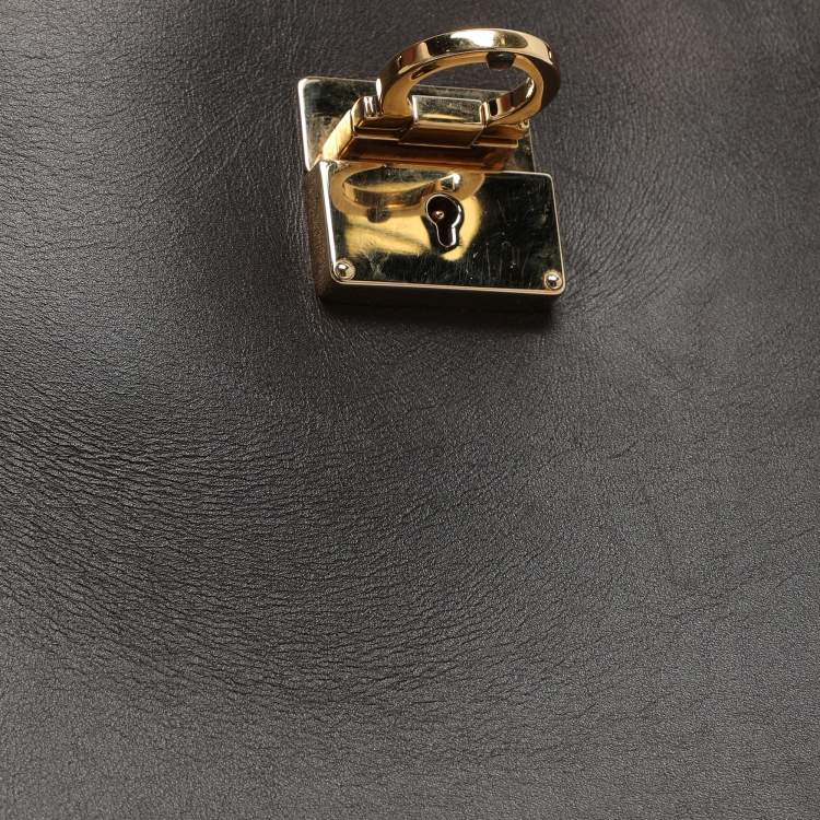 Pre Owned حقيبة يد سالفاتوري فيراغامو مارلين جلد كحلية