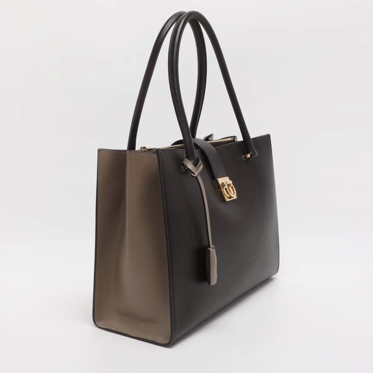 Pre Owned حقيبة يد سالفاتوري فيراغامو مارلين جلد كحلية