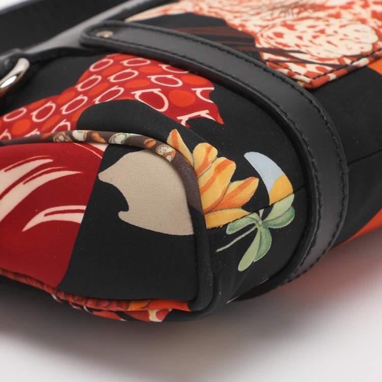 Pre Owned Salvatore Ferragamo Jungle Safari Print Leopard Multicolor Nylon Baguette Bag