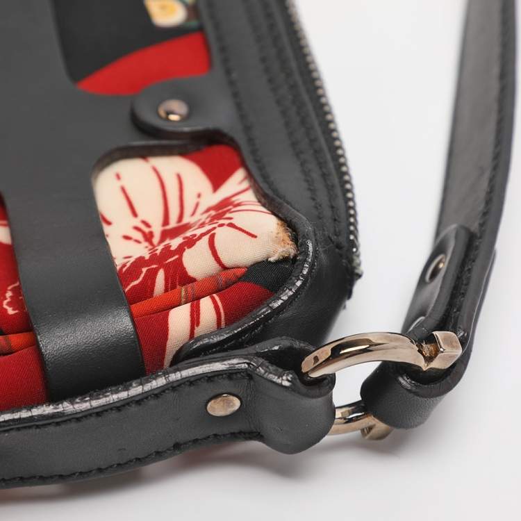 Pre Owned Salvatore Ferragamo Jungle Safari Print Leopard Multicolor Nylon Baguette Bag