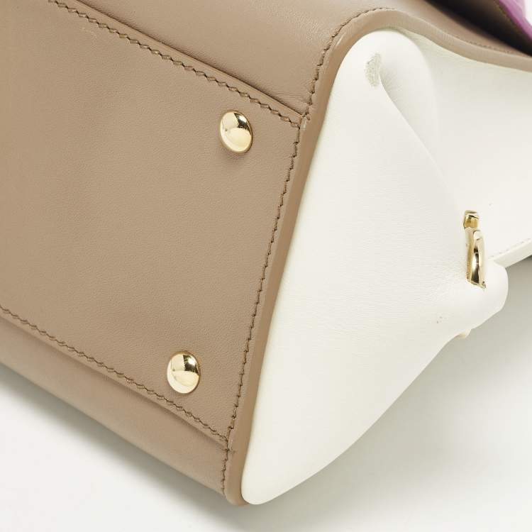 Pre Owned Salvatore Ferragamo Sofia Small Tricolor Leather Top Handle Bag