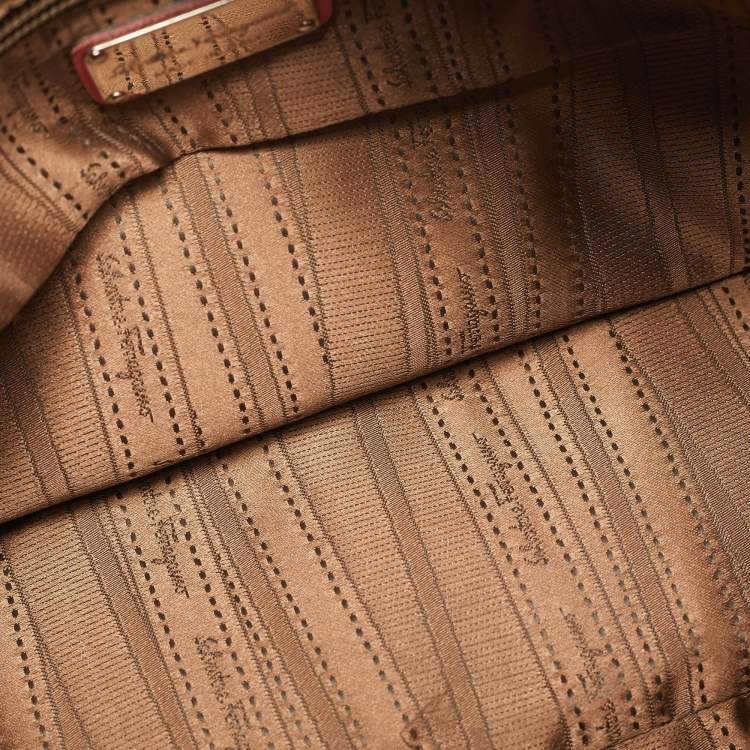 Pre Owned Salvatore Ferragamo Gancio Coral Orange Leather Bowler Bag