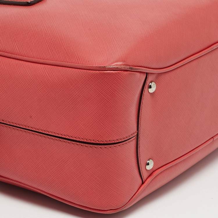 Pre Owned Salvatore Ferragamo Gancio Coral Orange Leather Bowler Bag