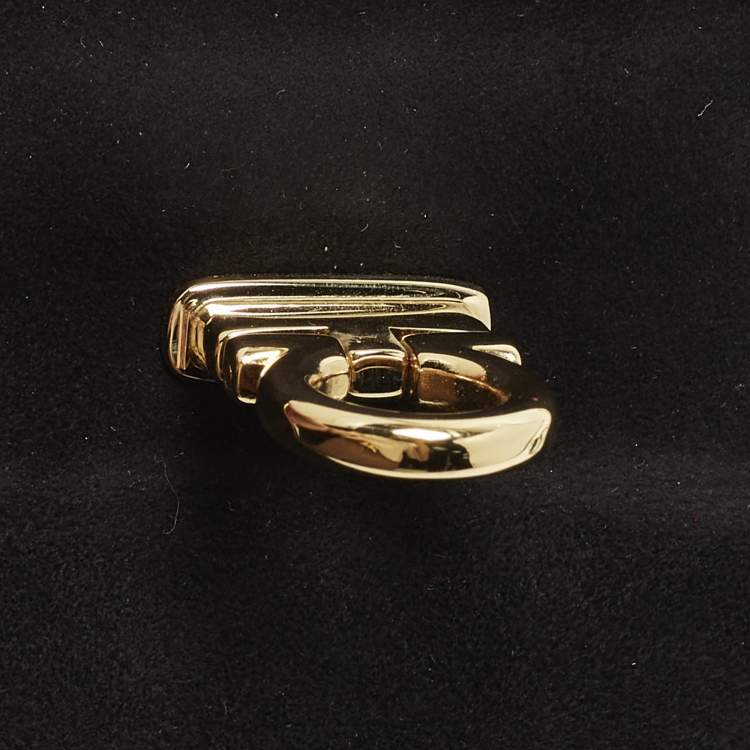 Pre Owned Salvatore Ferragamo Sofia Mini Black/Gold Suede and Metal Top Handle Bag