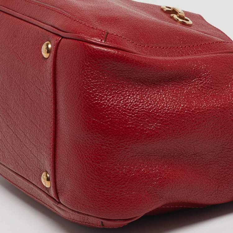 Pre Owned Salvatore Ferragamo Betulla Red Leather Tote