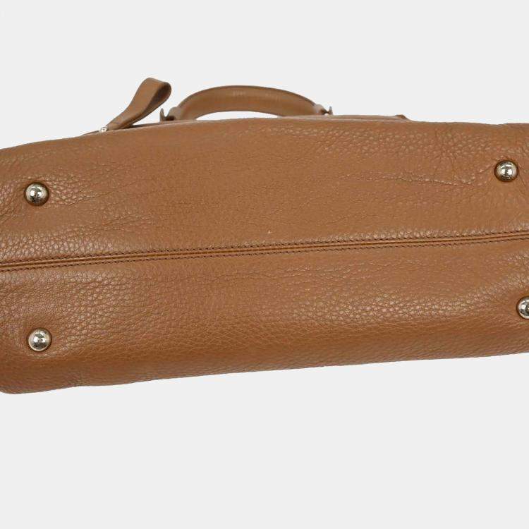 مملوكة مسبقًا Salvatore Ferragamo Sofia Gancini Brown Calfskin Leather Top Handle Bag