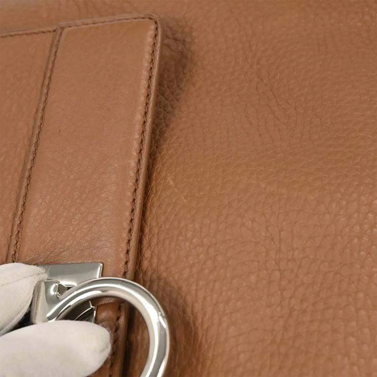 مملوكة مسبقًا Salvatore Ferragamo Sofia Gancini Brown Calfskin Leather Top Handle Bag