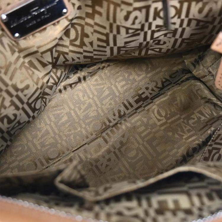 مملوكة مسبقًا Salvatore Ferragamo Sofia Gancini Brown Calfskin Leather Top Handle Bag