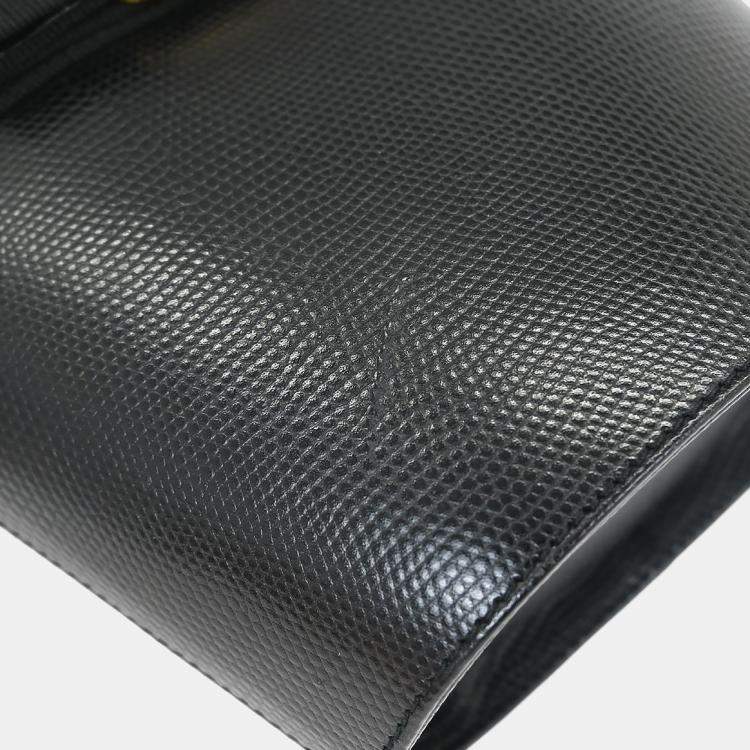 Pre Owned Salvatore Ferragamo Vara Bow Black Leather Shoulder Bag