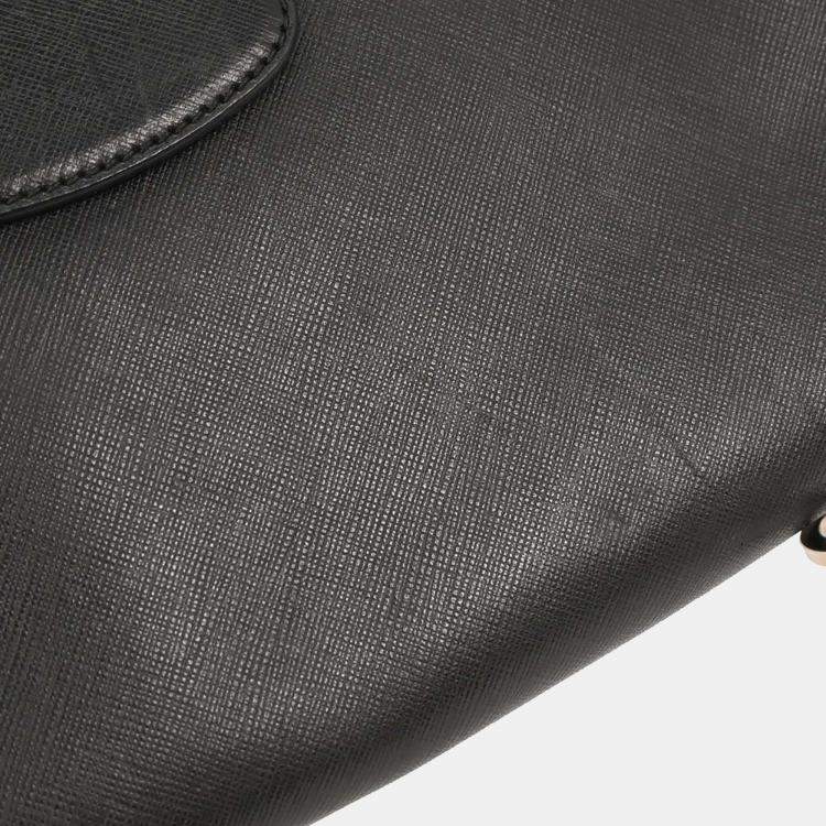 Pre Owned Salvatore Ferragamo Gancini Black Leather Shoulder Bag