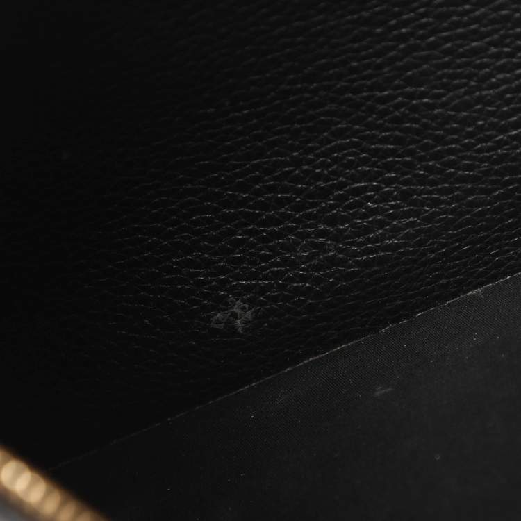 Pre Owned Salvatore Ferragamo Gancini Black Leather Wristlet Clutch