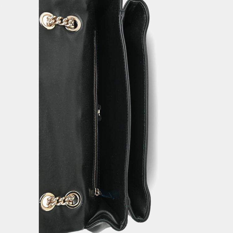 Pre Owned Salvatore Ferragamo Black Quilted Leather Vera Bow Shoulder Bag