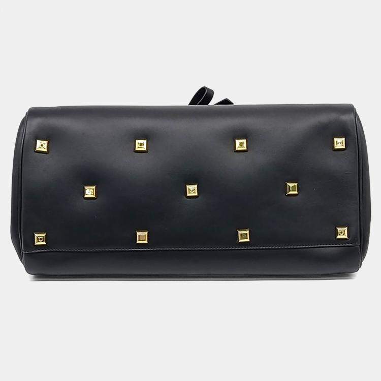 Pre Owned Salvatore Ferragamo Black Leather Studio Bag