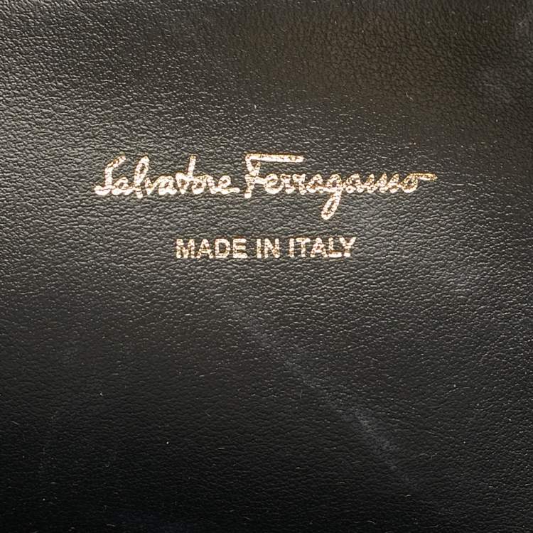 Pre Owned Salvatore Ferragamo Studio Black Woven Leather and Straw Satchel