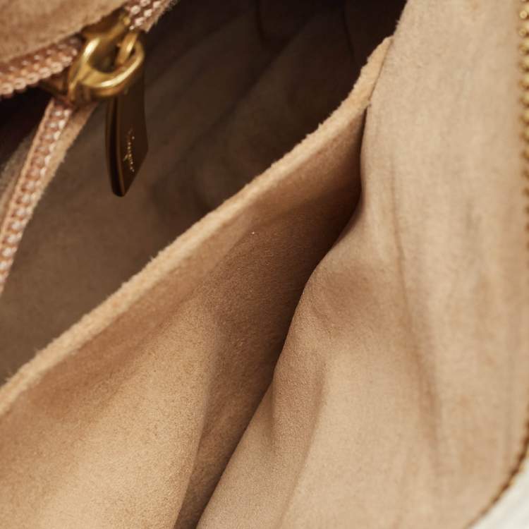 مملوكة مسبقًا حقيبة سالفatori فيراغامو ماريسا منقوشة جلد أبيض كروك