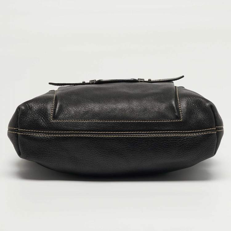 مملوكة مسبقًا حقيبة كتف سالفاتوري فيراغامو غانتشيني ج لد سوداء