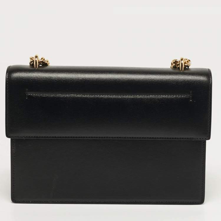 مملوكة مسبقًا Salvatore Ferragamo Vara Bow Chain Black Leather Shoulder Bag