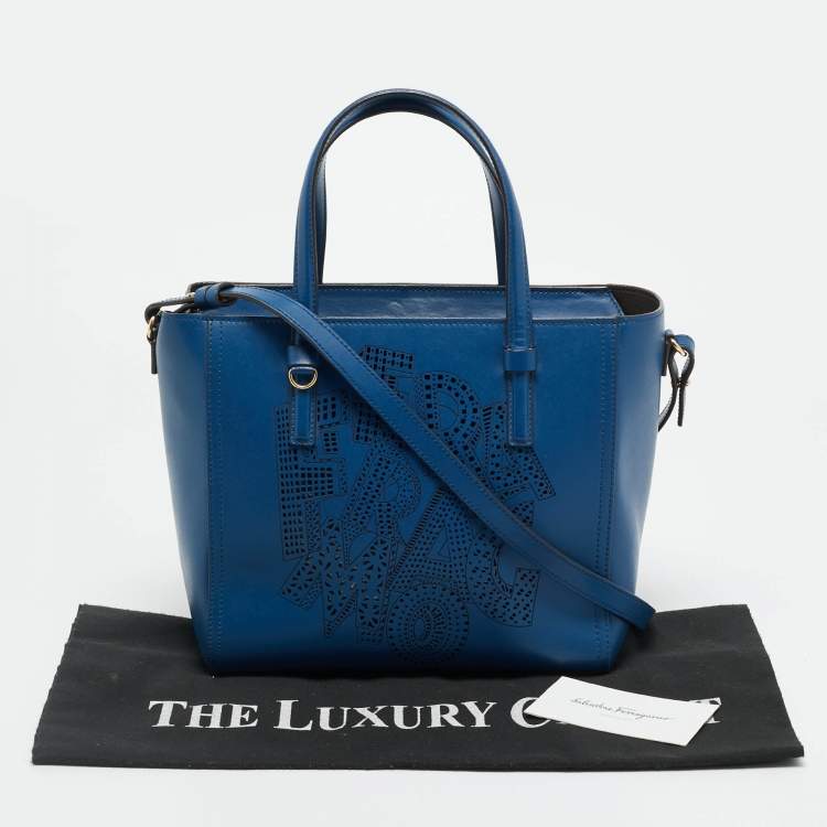 مملوكة مسبقًا Salvatore Ferragamo Bonnie Blue Leather Tote
