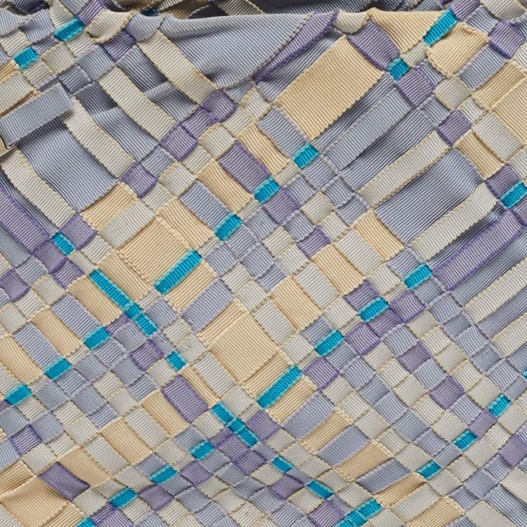 مملوكة مسبقًا Salvatore Ferragamo Ribbon Lavander/Multicolor Woven Fabric Tote