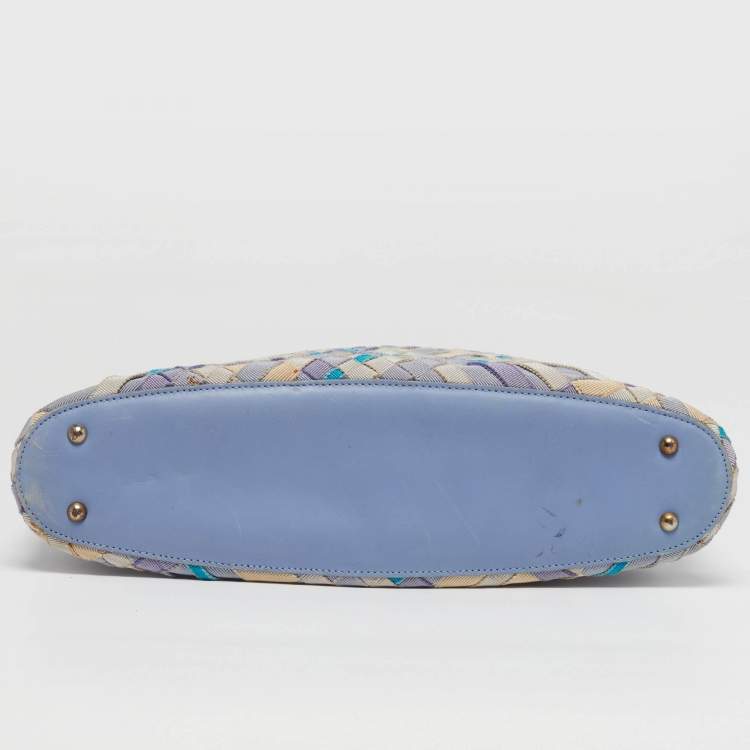 مملوكة مسبقًا Salvatore Ferragamo Ribbon Lavander/Multicolor Woven Fabric Tote