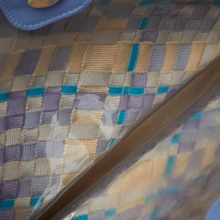 مملوكة مسبقًا Salvatore Ferragamo Ribbon Lavander/Multicolor Woven Fabric Tote