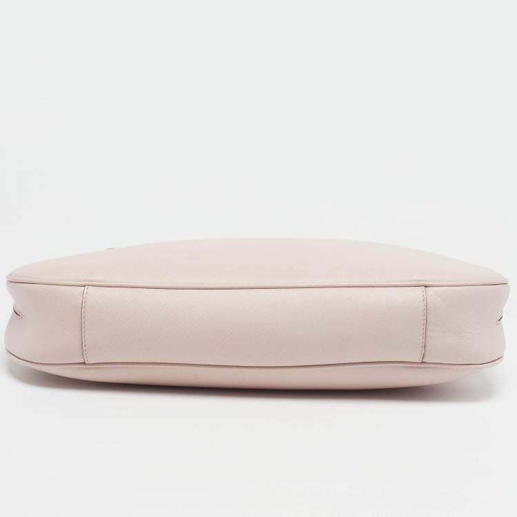 Pre Owned Salvatore Ferragamo Gancini Romana Pink Saffiano Leather Hobo