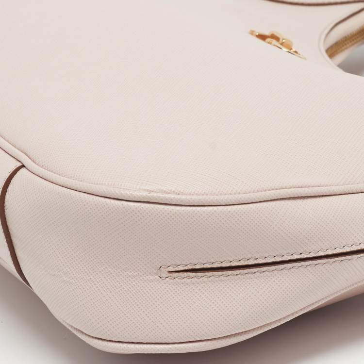 Pre Owned Salvatore Ferragamo Gancini Romana Pink Saffiano Leather Hobo