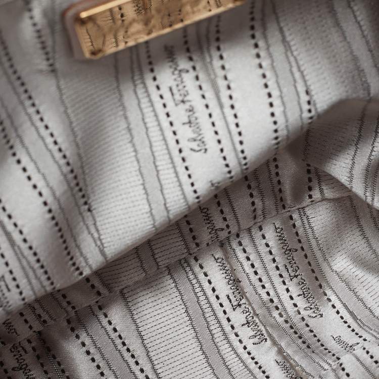 Pre Owned Salvatore Ferragamo Gancini Romana Pink Saffiano Leather Hobo