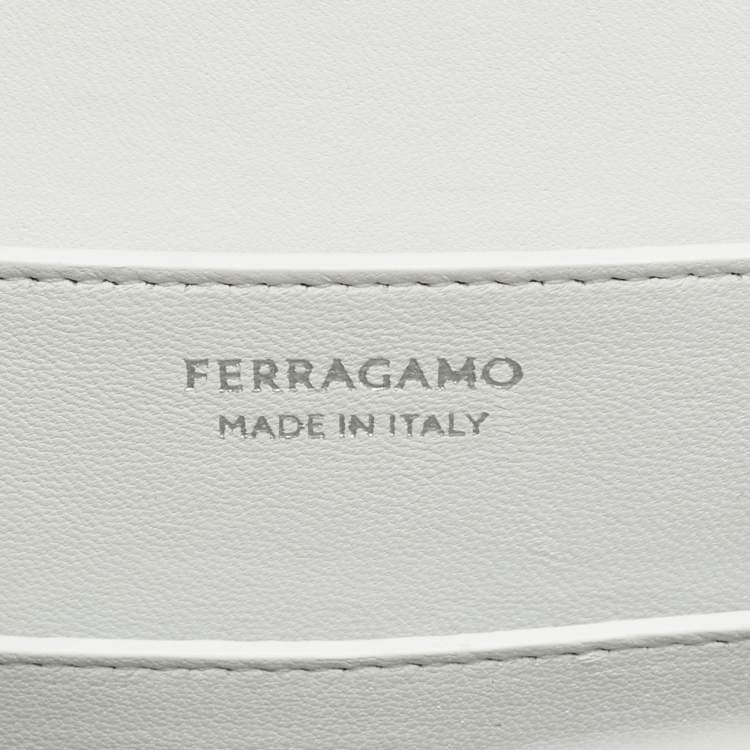 Pre Owned Salvatore Ferragamo Wanda White Leather Tote