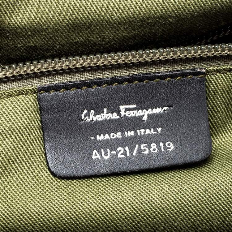 Pre Owned Salvatore Ferragamo Black Leather Frame Satchel 