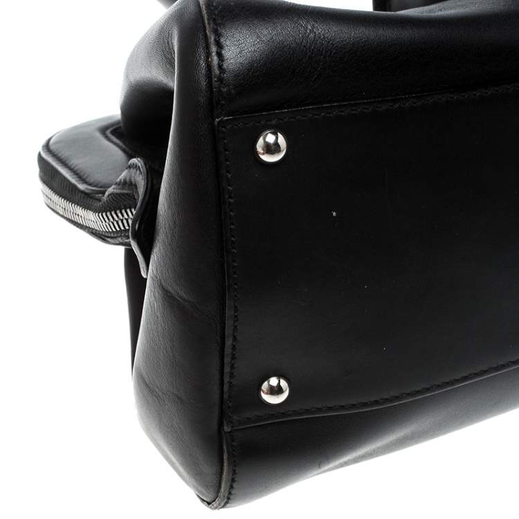 Pre Owned Salvatore Ferragamo Black Leather Frame Satchel 