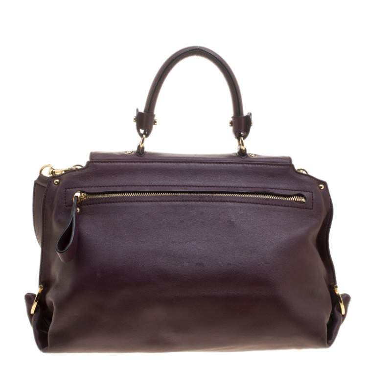 Pre Owned Salvatore Ferragamo Purple Leather Medium Sofia Satchel