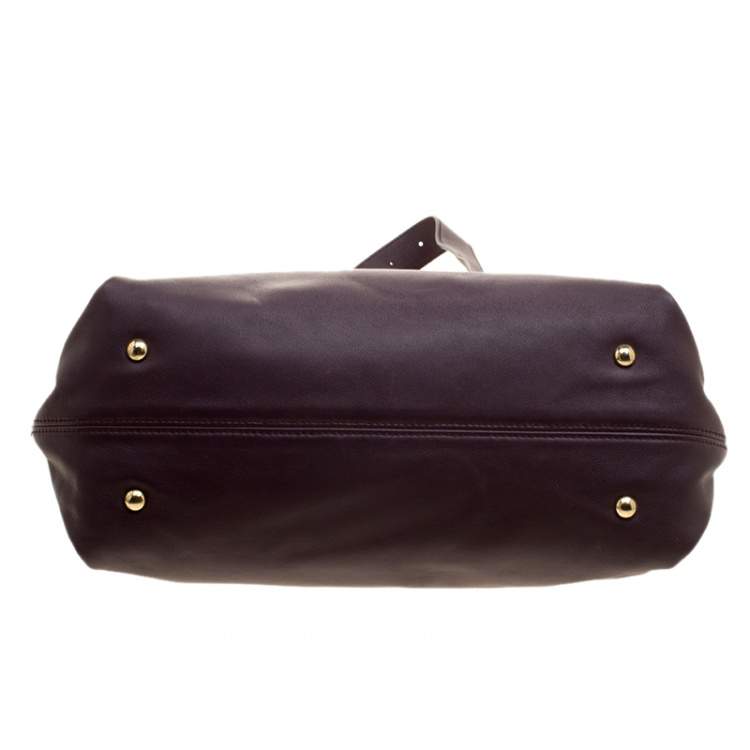 Pre Owned Salvatore Ferragamo Purple Leather Medium Sofia Satchel