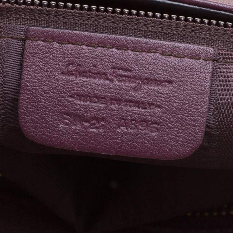 Pre Owned Salvatore Ferragamo Purple Leather Medium Sofia Satchel