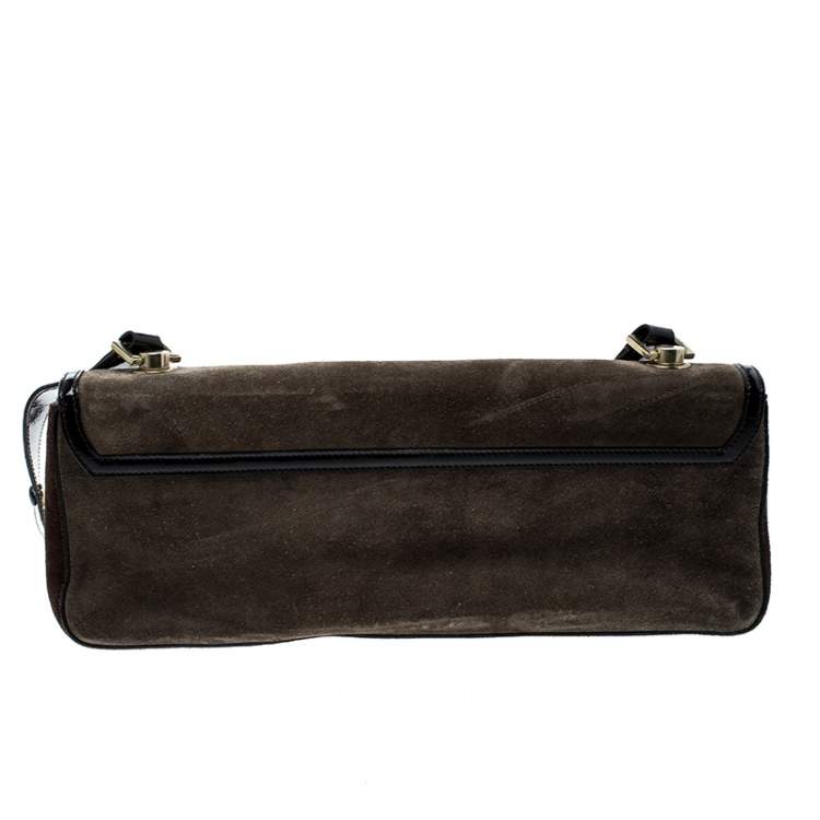 Pre Owned Salvatore Ferragamo Multicolor Suede and Leather Shoulder Bag
