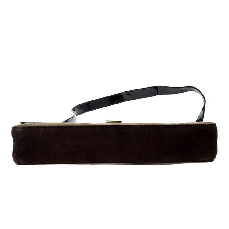 Pre Owned Salvatore Ferragamo Multicolor Suede and Leather Shoulder Bag