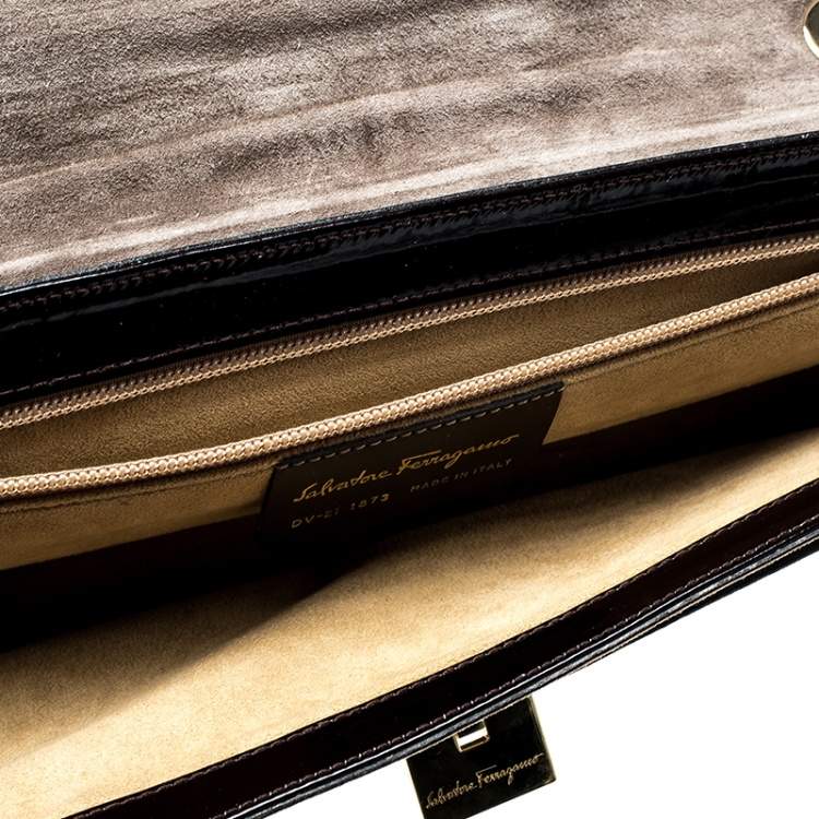 Pre Owned Salvatore Ferragamo Multicolor Suede and Leather Shoulder Bag