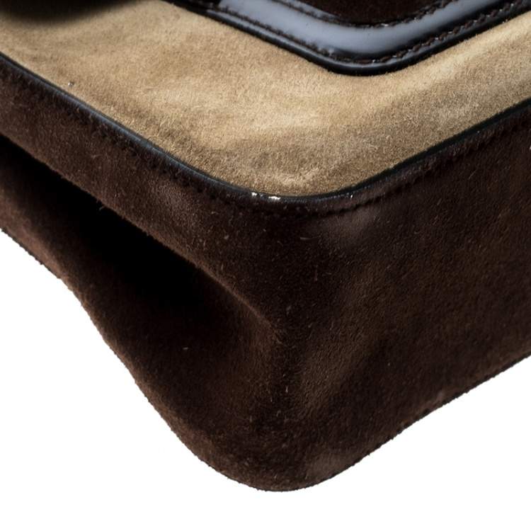 Pre Owned Salvatore Ferragamo Multicolor Suede and Leather Shoulder Bag