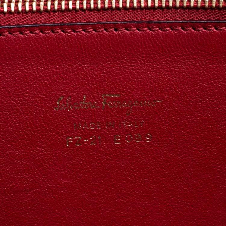 Pre Owned Salvatore Ferragamo Burgundy Leather Aileen Gancio Shoulder bag