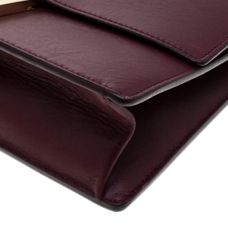 Pre Owned Salvatore Ferragamo Burgundy Leather Aileen Gancio Shoulder bag