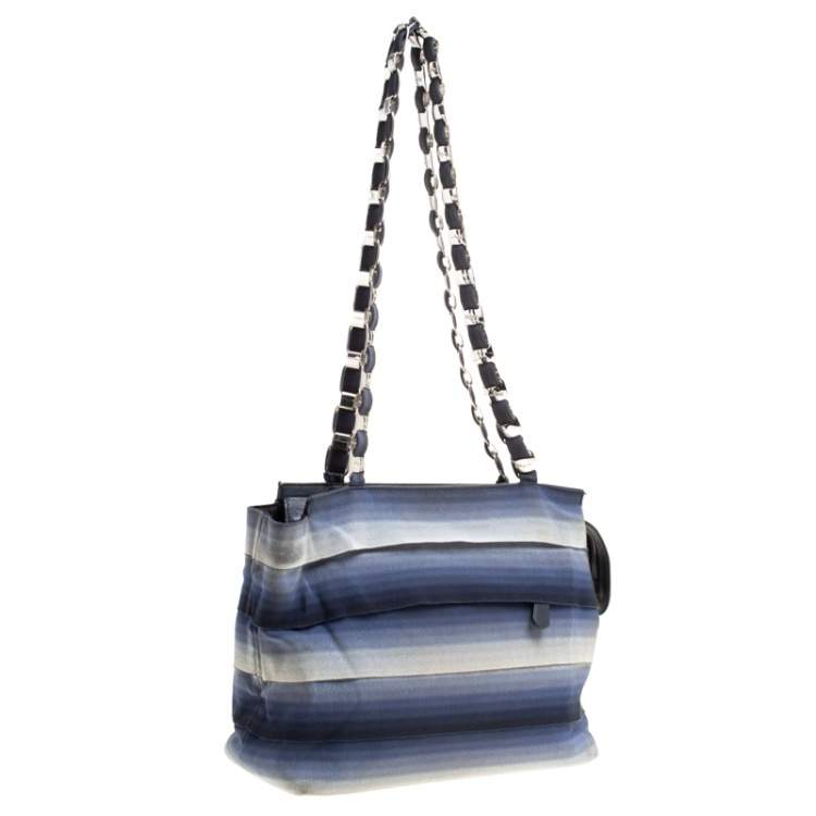 Pre Owned Salvatore Ferragamo Blue Ombre Canvas Shoulder Bag