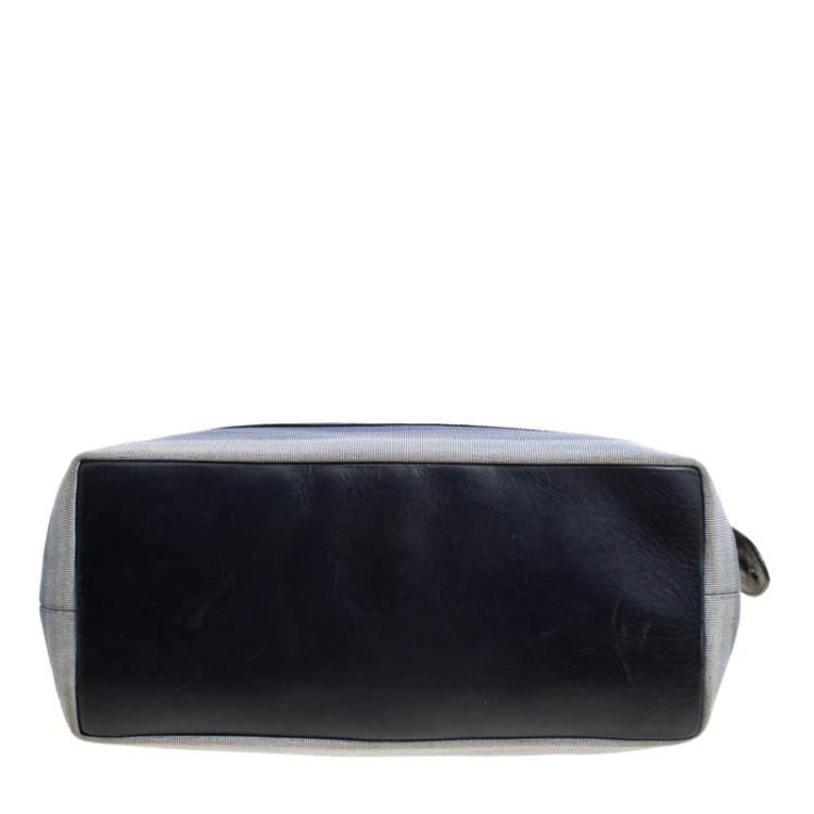 Pre Owned Salvatore Ferragamo Blue Ombre Canvas Shoulder Bag