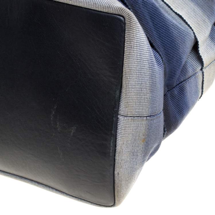 Pre Owned Salvatore Ferragamo Blue Ombre Canvas Shoulder Bag