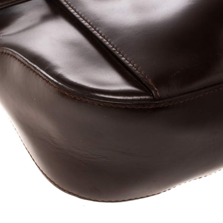 Pre Owned Salvatore Ferragamo Brown Leather Gancio Hobo