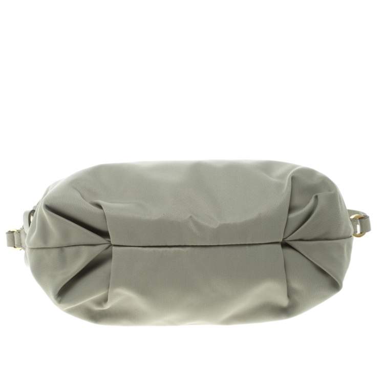 Pre Owned Salvatore Ferragamo Light Green Nylon Hobo