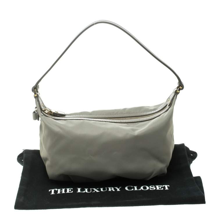 Pre Owned Salvatore Ferragamo Light Green Nylon Hobo